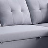 Everett 93 Inch Sleeper Sectional Sofa Storage Chaise Stools Light Gray BM287603