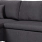 82 Inch Reversible Sleeper Sectional Sofa with Storage Chaise Dark Gray By Casagear Home BM287605