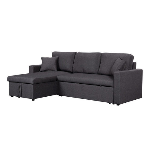 Sleeper Sectional | 82" | With Storage Chaise | Dark Gray