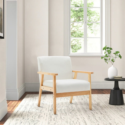 Colin Chair | 26" | Cushioned | Wood Arms & Legs | Beige