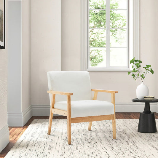 Colin Chair | 26" | Cushioned | Wood Arms & Legs | Beige