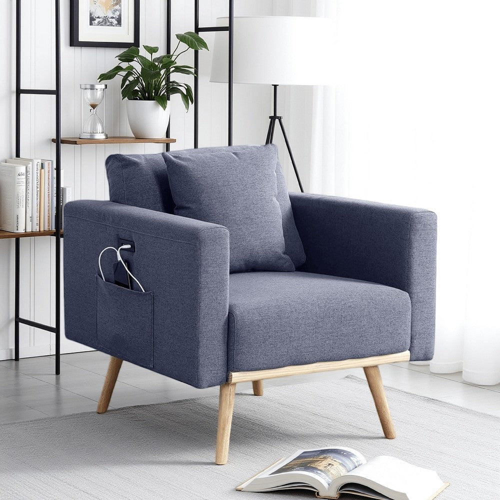 Mico Sofa Chair | 33" | USB Ports | Pocket | Dark Gray