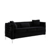 Zion 2 Piece Sofa and Loveseat Set Deep Button Tufted Jet Black Velvet BM287661