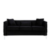 Zion 2 Piece Sofa and Loveseat Set Deep Button Tufted Jet Black Velvet BM287661