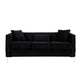 Zion 2 Piece Sofa and Loveseat Set Deep Button Tufted Jet Black Velvet BM287661