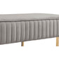 41 Inch Set of 2 Accent Benches with Vertical Channel Tufting, Gray Velvet By Casagear Home