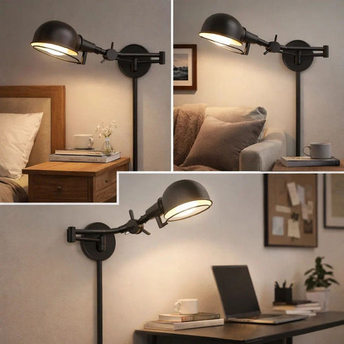 Kash Wall Lamp | 27" | Vintage Swing Arm | Adjustable | Bronze