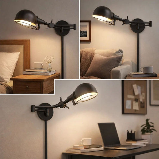 Kash Wall Lamp | 27" | Vintage Swing Arm | Adjustable | Bronze