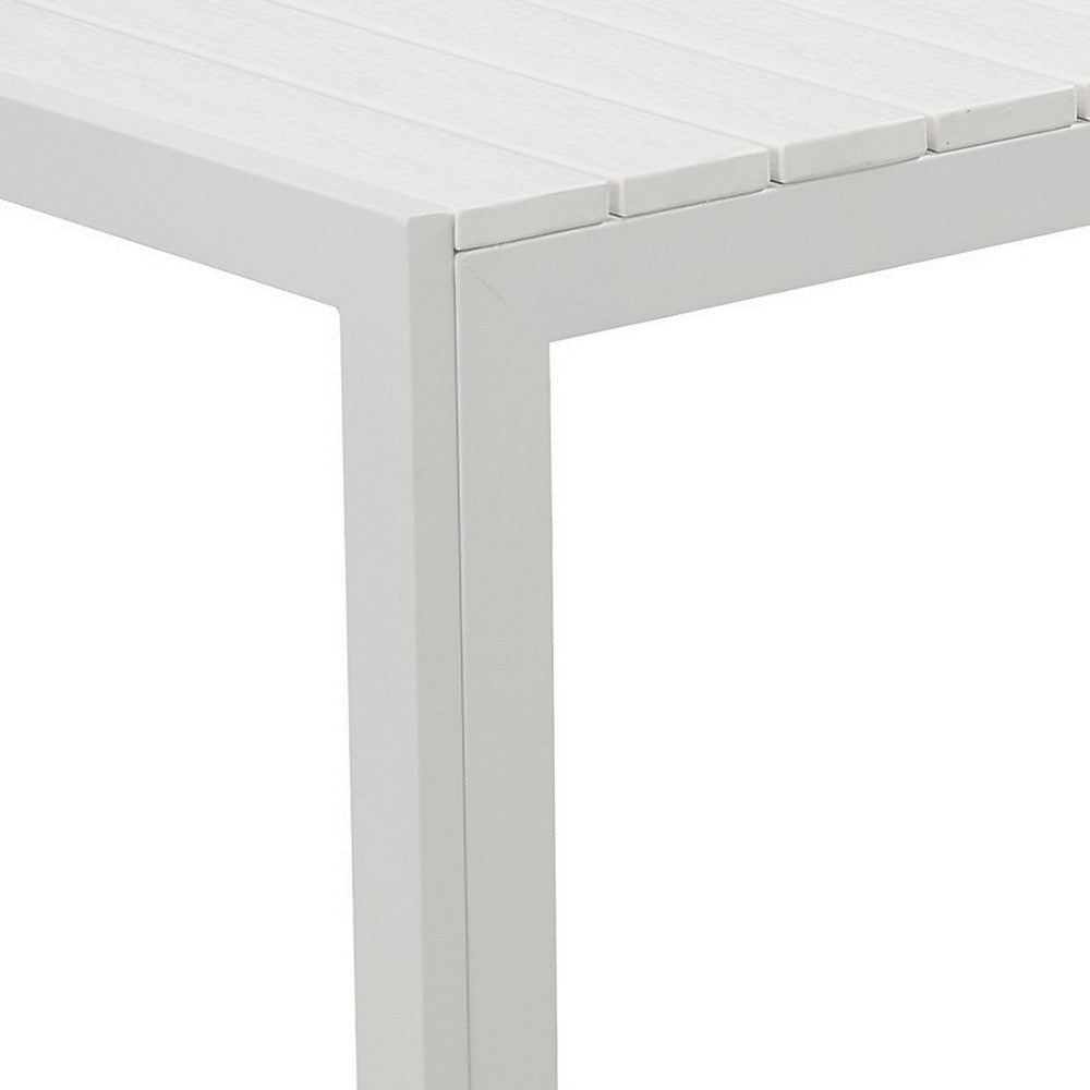 Theo Outdoor Bench | 53’’ | Aluminum | White Plank Style Seat BM287720