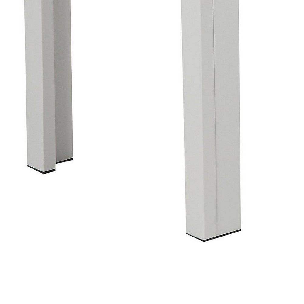 Theo Outdoor Bench | 53’’ | Aluminum | White Plank Style Seat BM287720