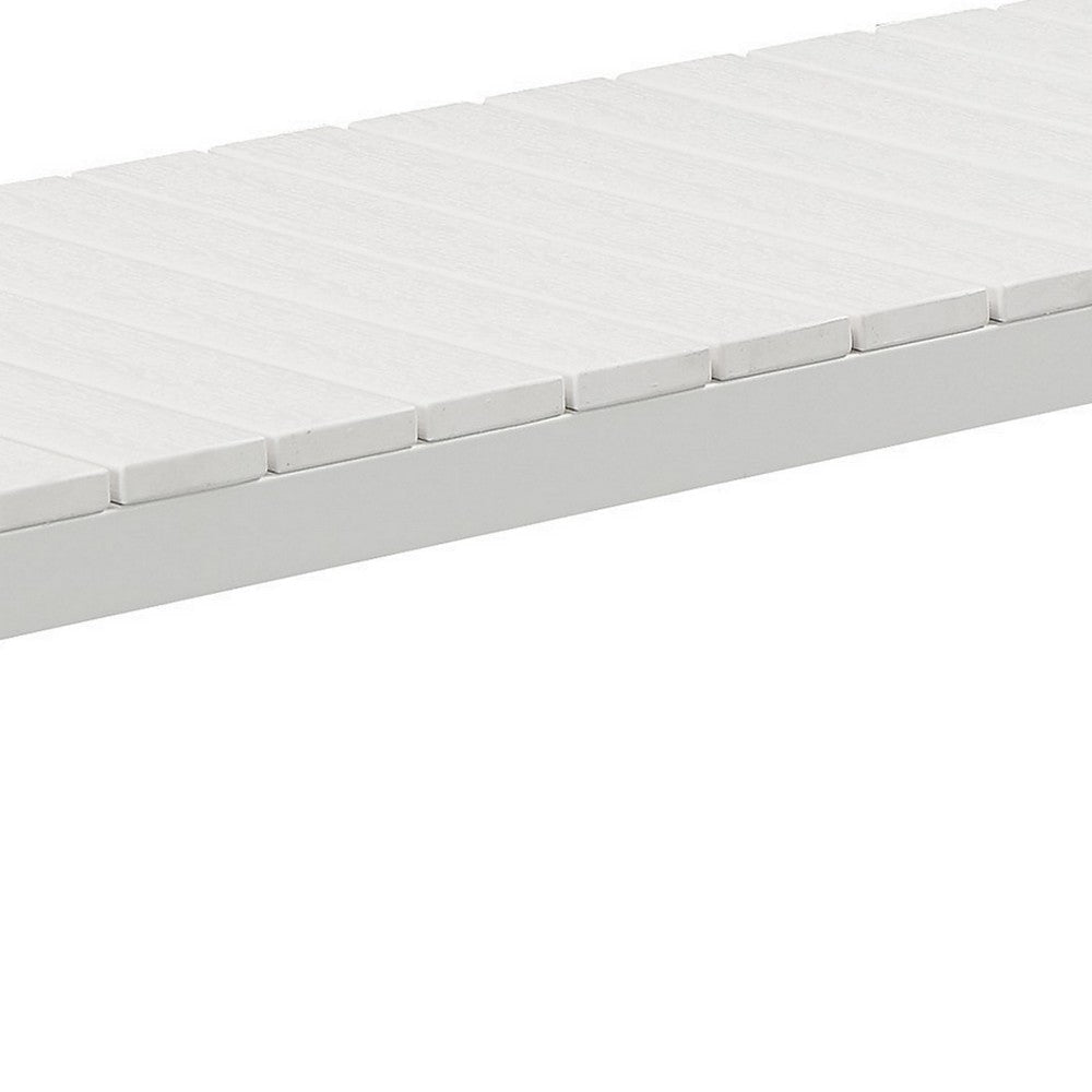 Theo Outdoor Bench | 53’’ | Aluminum | White Plank Style Seat BM287720