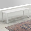 Theo Outdoor Bench | 53" | Aluminum | White Plank Style Seat