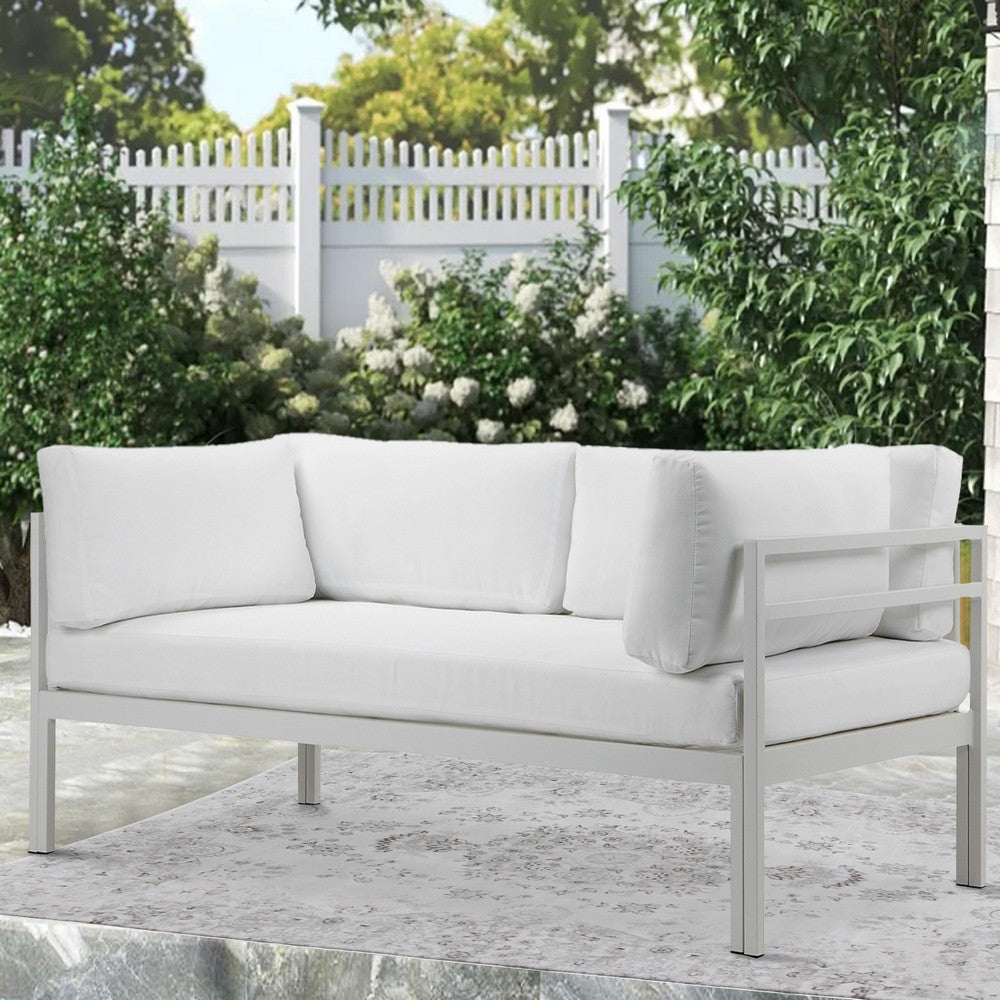 Cilo Outdoor Sofa | 65" | Water Resistant | White Aluminum