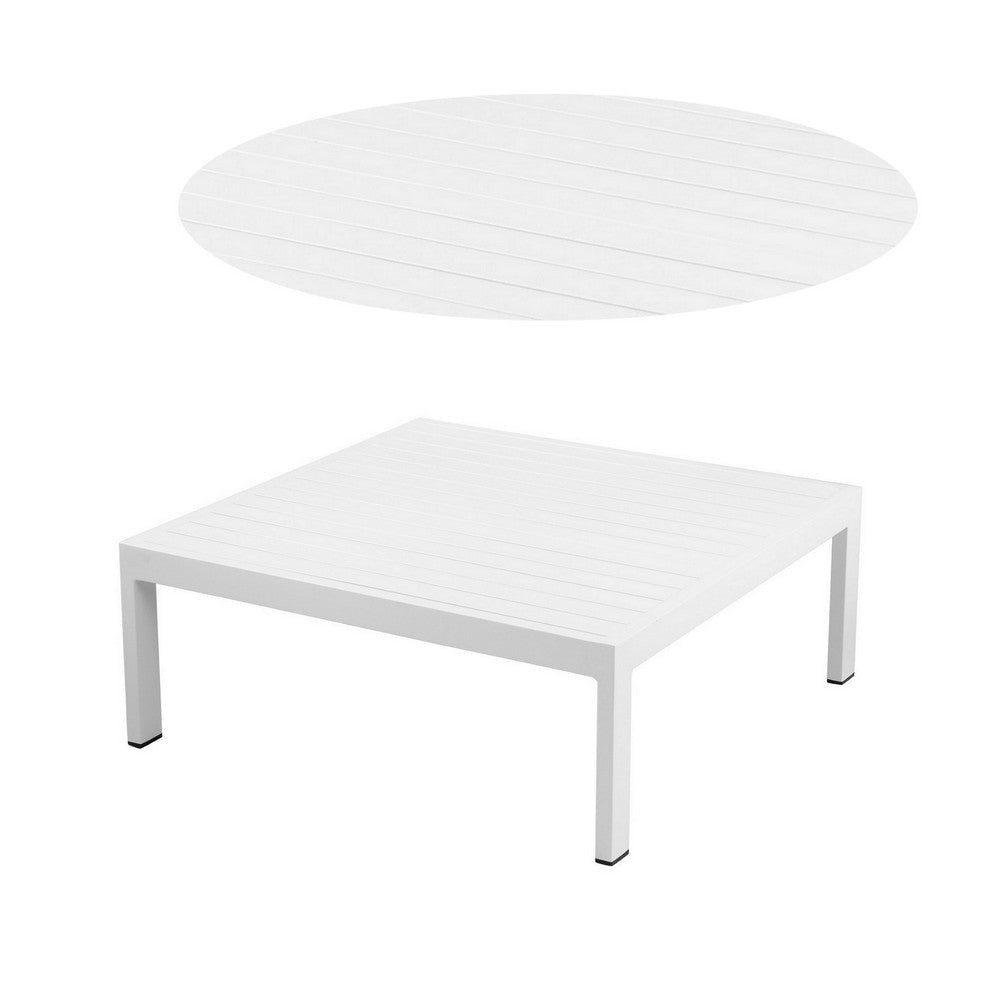 Cilo Coffee Table | 32’’ | Rectangular | White Aluminum Frame BM287725