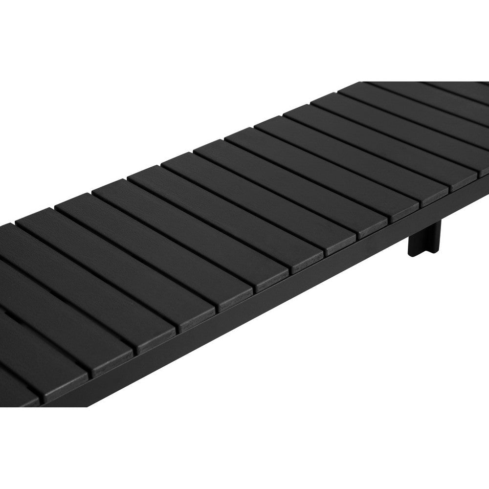 Theo Outdoor Bench | 53’’ | Aluminum | Black Plank Style Seat BM287727
