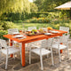 Meta Dining Table | 95" | Extendable | Orange Aluminum Plank Top