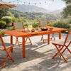 Meta Dining Table | 95" | Extendable | Orange Aluminum Plank Top