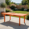 Meta Dining Table | 95" | Extendable | Orange Aluminum Plank Top