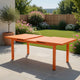 Meta Dining Table | 95" | Extendable | Orange Aluminum Plank Top