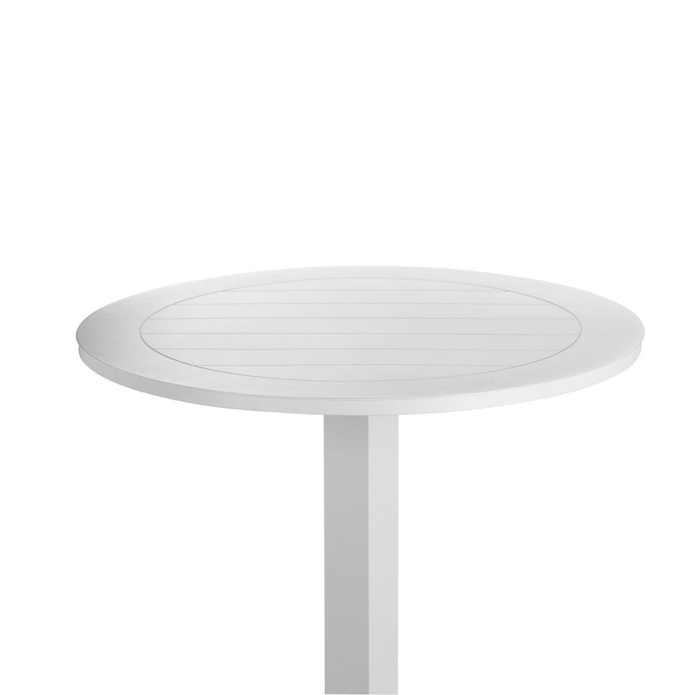 Keli Bar Table | 43’’ | Foldable | White Aluminum Frame