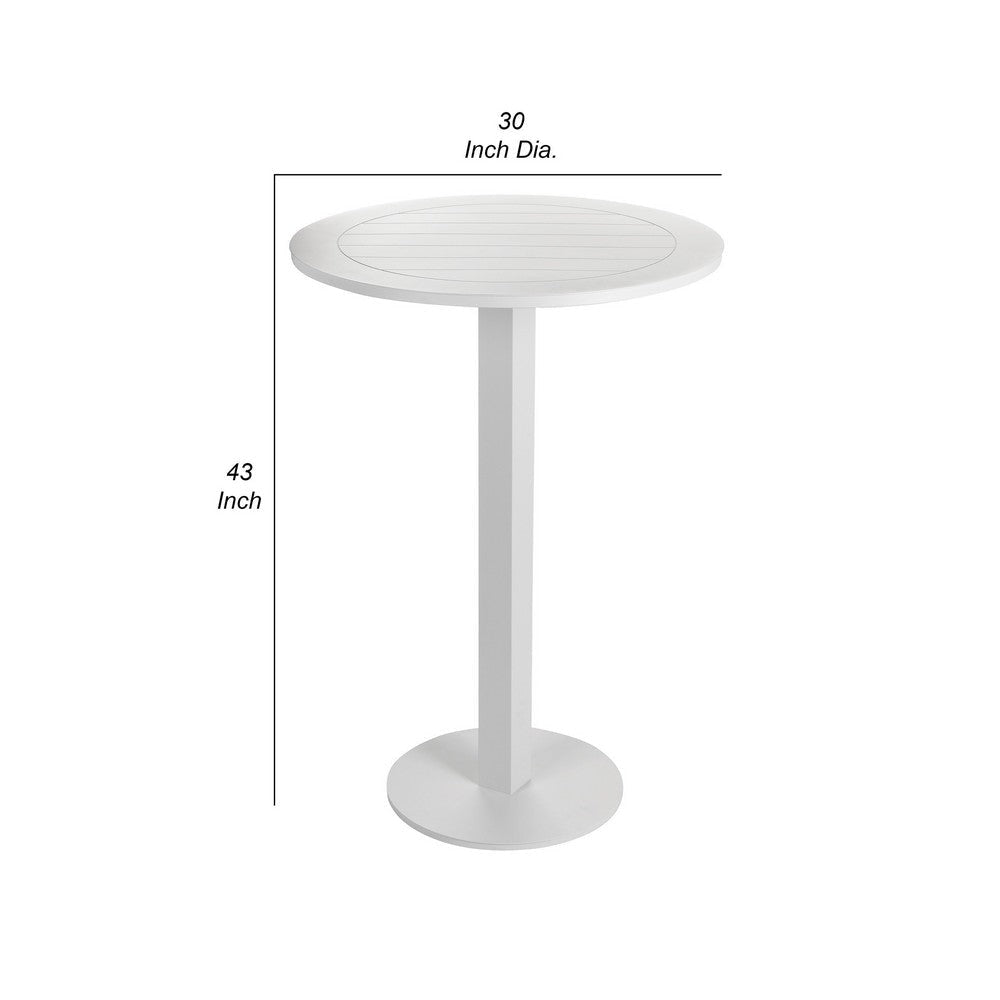 Keli Bar Table | 43’’ | Foldable | White Aluminum Frame