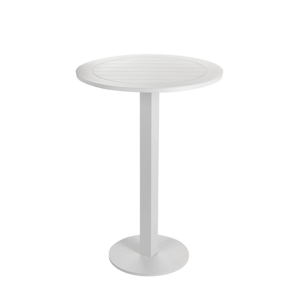 Keli Bar Table | 43" | Foldable | White Aluminum Frame
