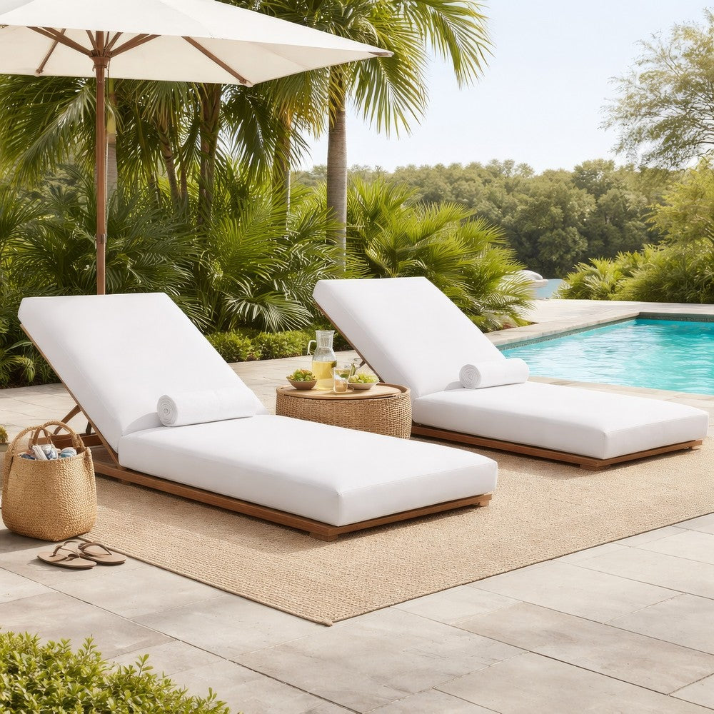 Edie Lounger Cushion | 76" | Outdoor | White