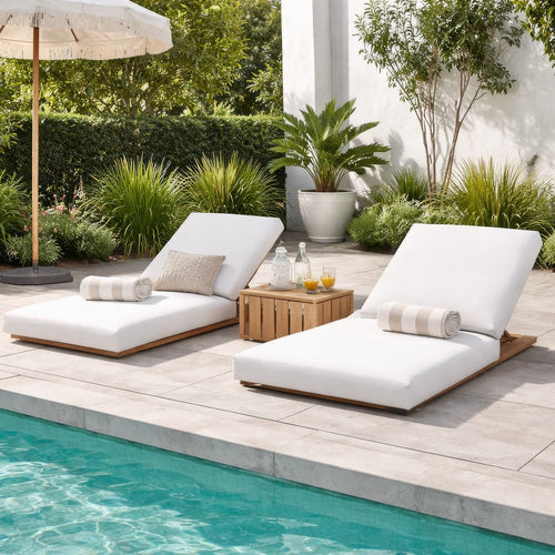 Edie Lounger Cushion | 76" | Outdoor | White
