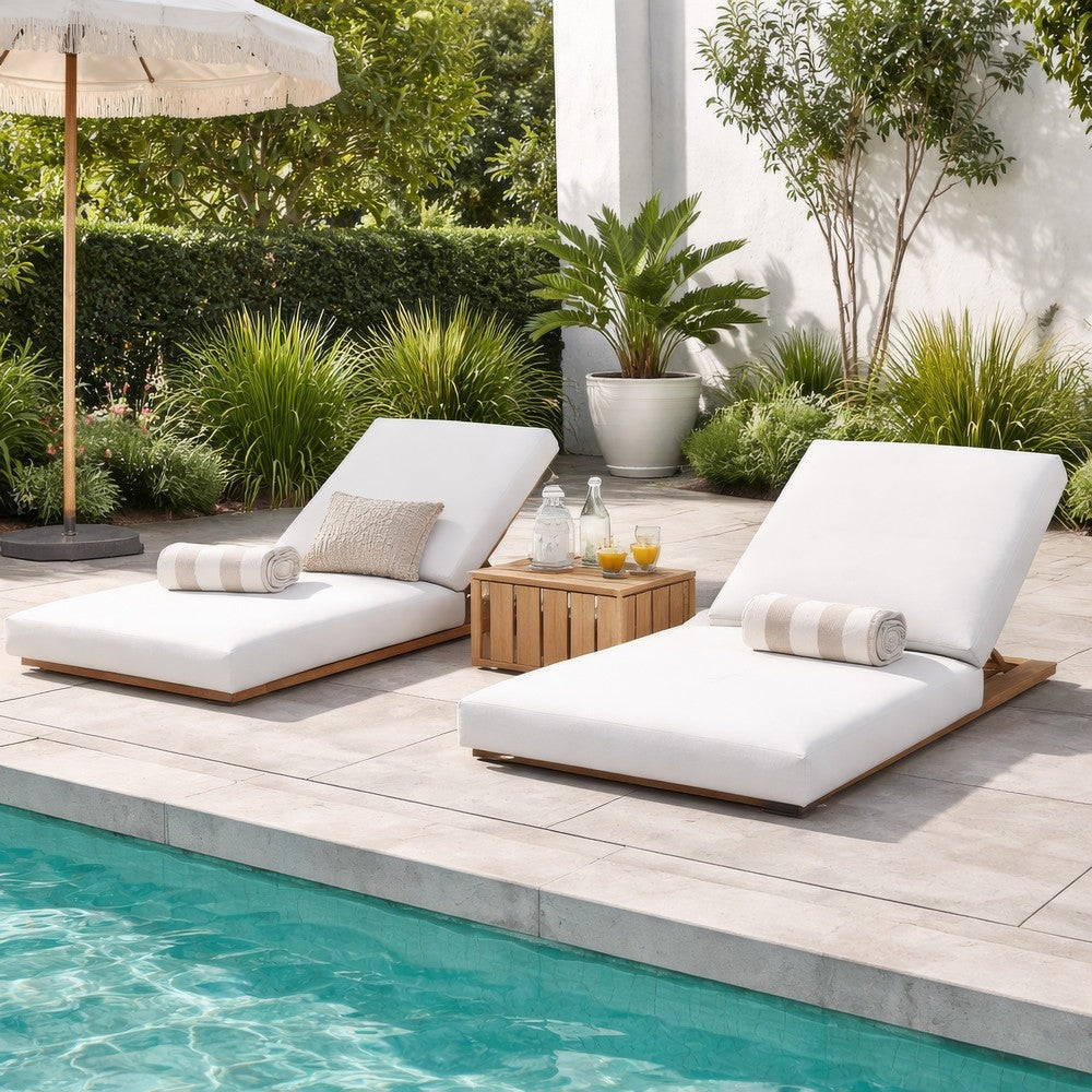 Edie Lounger Cushion | 76" | Outdoor | White