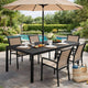 Fifi Dining Table | 71" | Outdoor | Black Frame | Polyresin Top