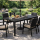 Fifi Dining Table | 71" | Outdoor | Black Frame | Polyresin Top