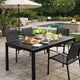 Fifi Dining Table | 71" | Outdoor | Black Frame | Polyresin Top