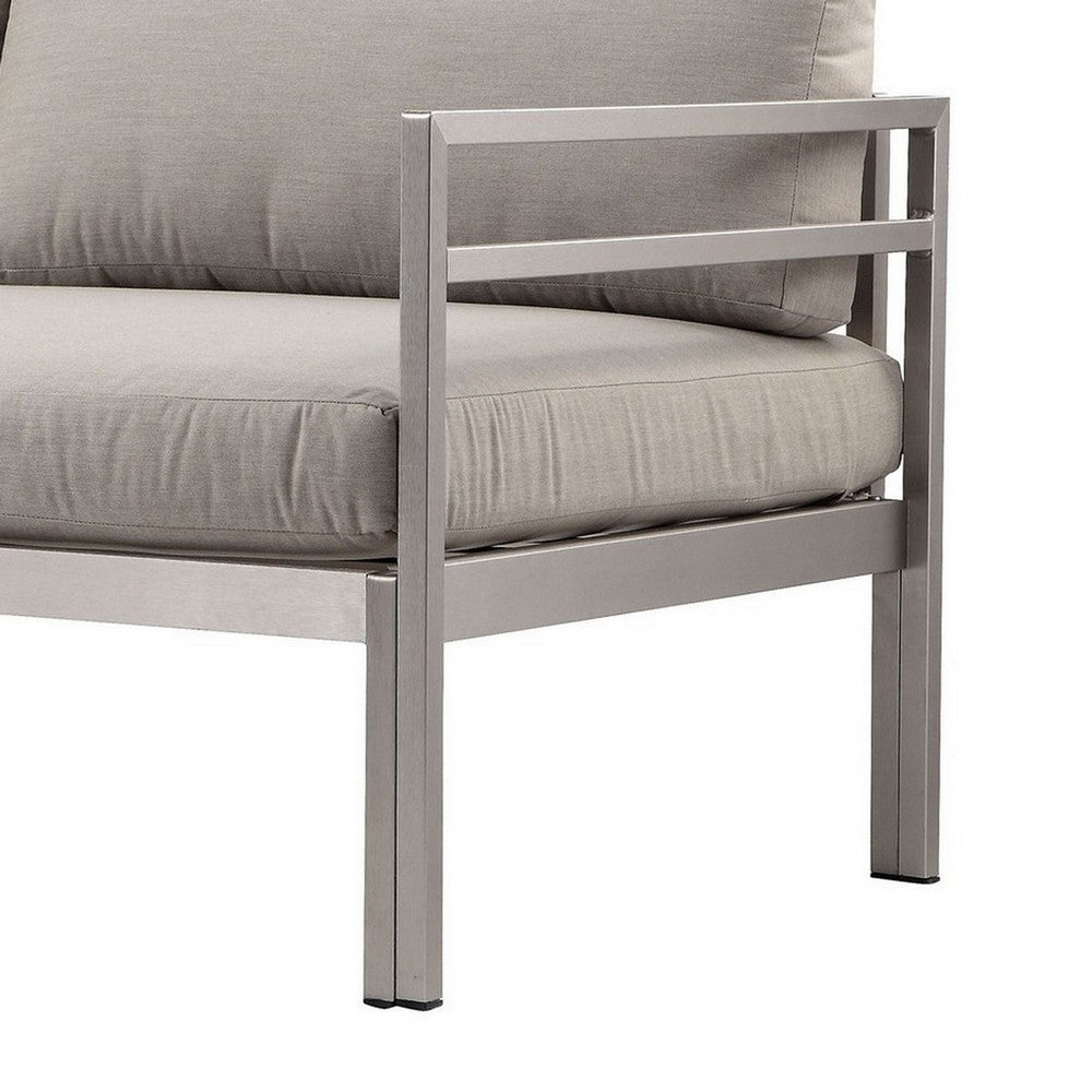Billy Outdoor Sofa | 65" | Gray Aluminum | Fabric Cushions