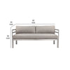 Billy Outdoor Sofa | 65" | Gray Aluminum | Fabric Cushions