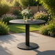 Keli Dining Table | 35" Round | Foldable | Black Aluminum Frame