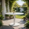 Keli Dining Table | 35" Round | Foldable | White Aluminum Frame