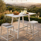 Keli Bar Table | 43" | Rectangular | Classic White Aluminum Frame