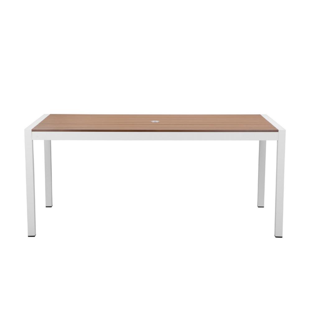 Fifi Dining Table | 71’’ | Brown Polyresin | White Metal Frame BM287789