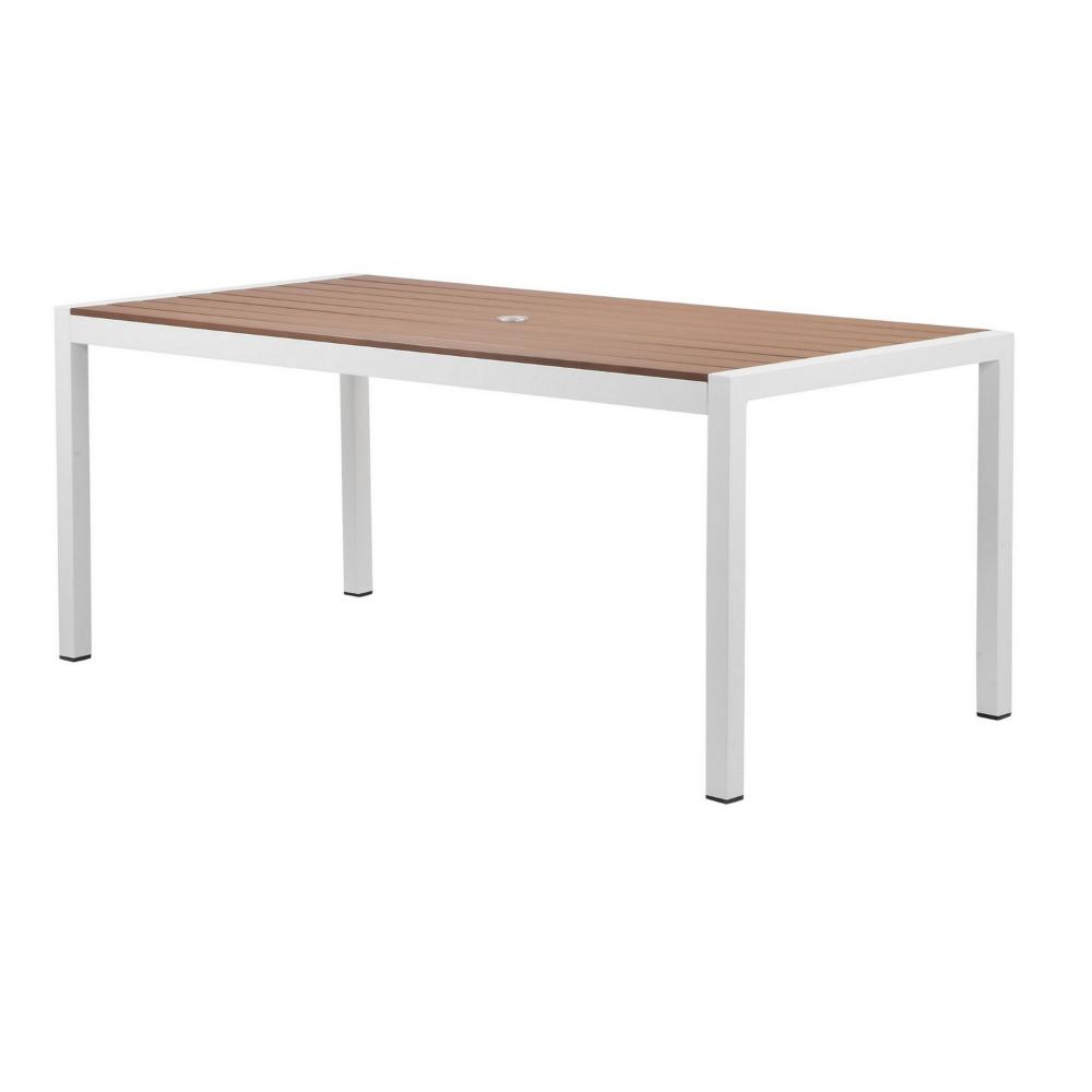 Fifi Dining Table | 71’’ | Brown Polyresin | White Metal Frame BM287789