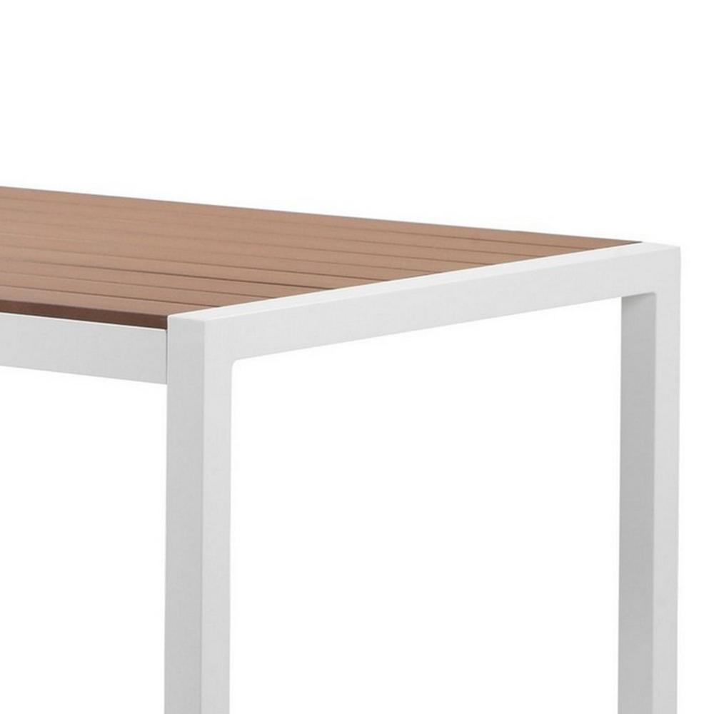 Fifi Dining Table | 71’’ | Brown Polyresin | White Metal Frame BM287789