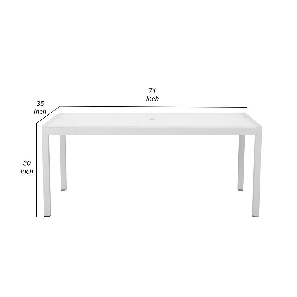 Fifi Dining Table | 71’’ | Polyresin Top | White Aluminum Frame BM287790