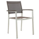 Fifi 21 Inch Set of 6 Dining Chairs, Aluminum Frame, Gray Textilene Fabric By Casagear Home