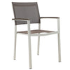 Fifi 21 Inch Set of 6 Dining Chairs, Aluminum Frame, Gray Textilene Fabric By Casagear Home