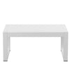 Lark Coffee Table | 35" | White Aluminum Frame | Polyresin Top