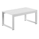 Lark Coffee Table | 35" | White Aluminum Frame | Polyresin Top