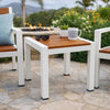 Josh Side Table | 18" | Brown Polyresin | Aluminum Frame