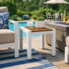 Josh Side Table | 18" | Brown Polyresin | Aluminum Frame