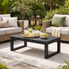 Kili Coffee Table | 35" | Polyresin | Black Aluminum Frame
