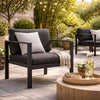 Kili Armchair | 29" | Black Aluminum | Water Resistant Fabric
