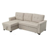 Elliot 84 Inch Sleeper Sectional Sofa, Storage Chaise, Light Gray Linen